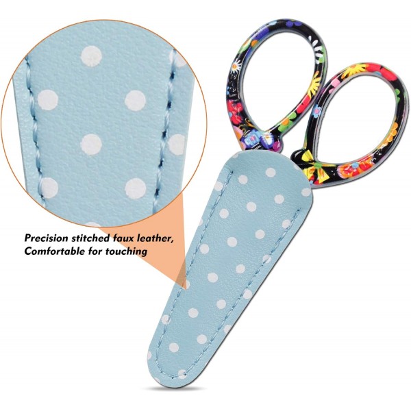 Hisuper Sewing scissors sharp scissors Embroidery Scissors Crafting Threading Scissors with Leather Scissors Cover for Needlework Craft Art Work Manual Sewing Handicraft DIY Tool