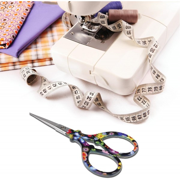Hisuper Sewing scissors sharp scissors Embroidery Scissors Crafting Threading Scissors with Leather Scissors Cover for Needlework Craft Art Work Manual Sewing Handicraft DIY Tool