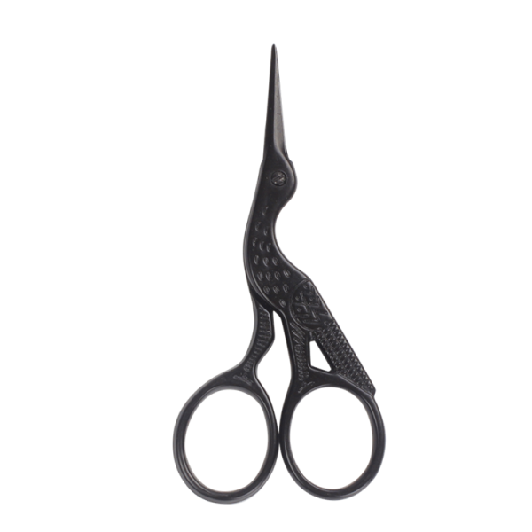Hisuper Bird Scissors Vintage Bird Stork Stainless Steel Sewing Scissors Sharp Tip for Threading Needlework Scissors Home Office (Black)