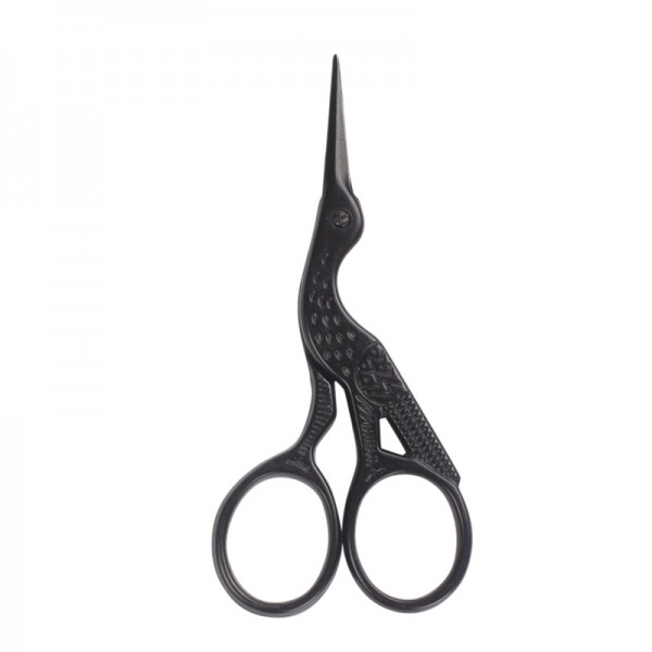 Hisuper Bird Scissors Vintage Bird Stork Stainless Steel Sewing Scissors Sharp Tip for Threading Needlework Scissors Home Office (Black)