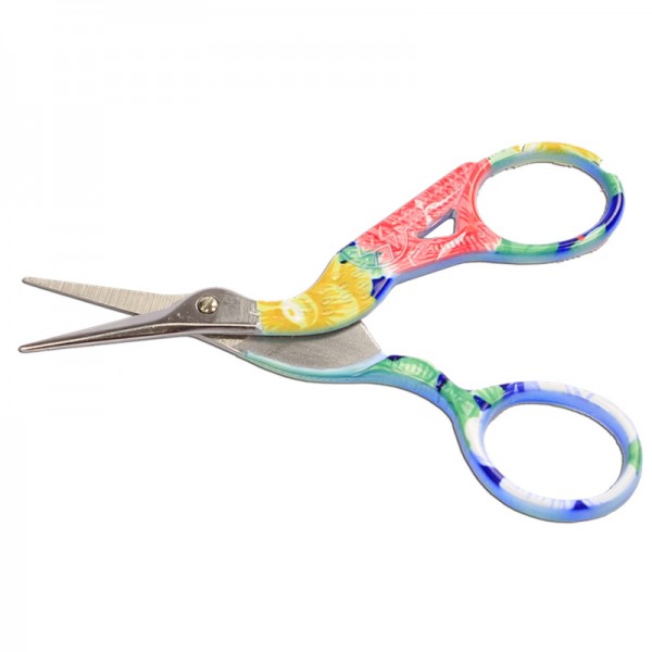Hisuper Bird Scissors Vintage Bird Stork Stainless Steel Sewing Scissors Sharp Tip for Threading Needlework Scissors Home Office (Colorful-3)