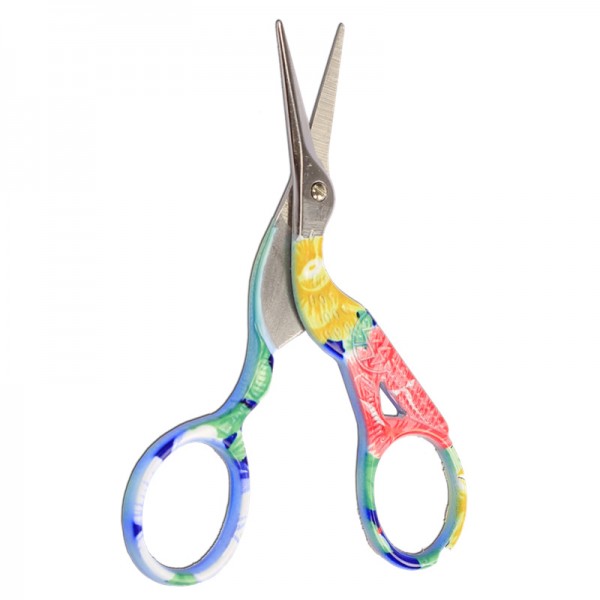 Hisuper Bird Scissors Vintage Bird Stork Stainless Steel Sewing Scissors Sharp Tip for Threading Needlework Scissors Home Office (Colorful-3)