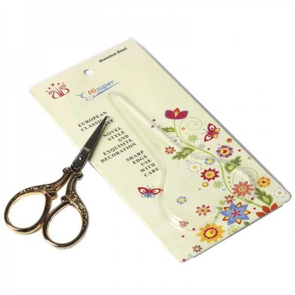 Hisuper Bird Scissors Vintage Bird Stork Stainless Steel Sewing Scissors Sharp Tip for Home Office (Golden)