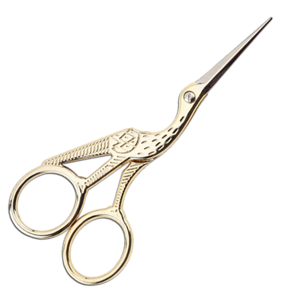 Hisuper Bird Scissors Vintage Bird Stork Stainless Steel Sewing Scissors Sharp Tip for Threading Needlework Scissors Home Office (Golden)